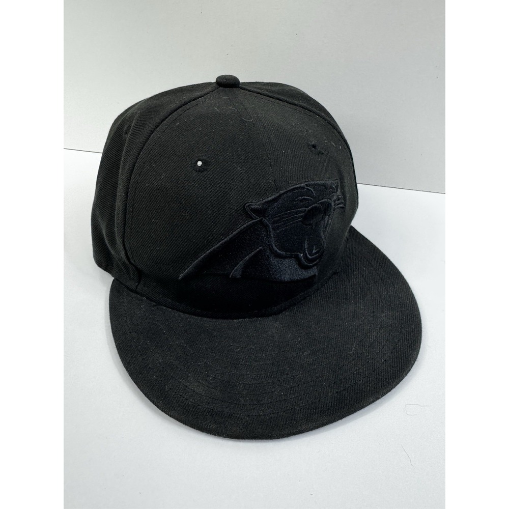 NFL New Era 9FIFTY SnapBack Hat Carolina Panthers Team Headwear OSFM All Black